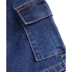 Pine Kids Woven Knee Length Solid Shorts - Navy Blue