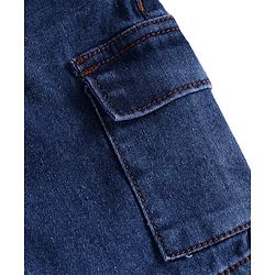 Pine Kids Woven Knee Length Solid Shorts - Blue