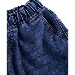 Pine Kids Woven Knee Length Solid Shorts - Navy Blue