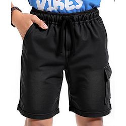 Pine Kids Woven Knee Length Solid Shorts - Navy Blue