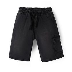 Pine Kids Woven Knee Length Solid Shorts - Navy Blue
