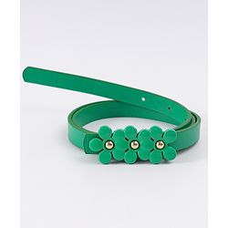Pine Kids Belt with Floral Applique - Green