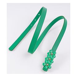 Pine Kids Belt with Floral Applique - Green