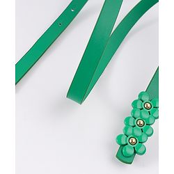 Pine Kids Belt with Floral Applique - Green