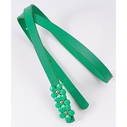 Pine Kids Belt with Floral Applique - Green