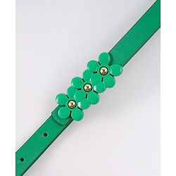 Pine Kids Belt with Floral Applique - Green
