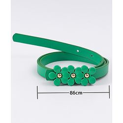 Pine Kids Belt with Floral Applique - Green
