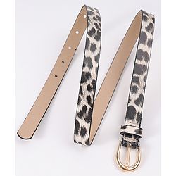 Pine Kids Belt with Leopard Print - Khaki