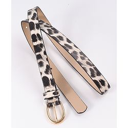 Pine Kids Belt with Leopard Print - Khaki