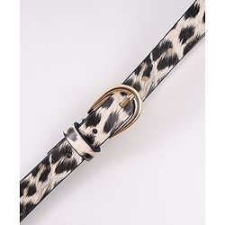 Pine Kids Belt with Leopard Print - Khaki
