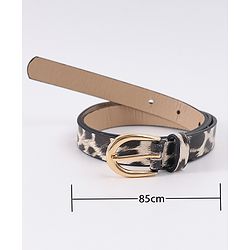 Pine Kids Belt with Leopard Print - Khaki