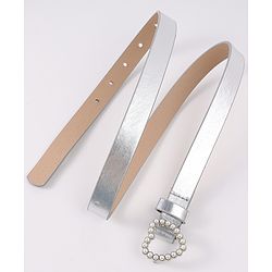 Pine Kids Belt with Heart Applique - Silver