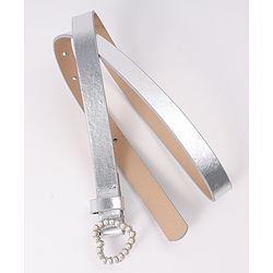 Pine Kids Belt with Heart Applique - Silver