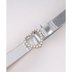 Pine Kids Belt with Heart Applique - Silver