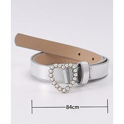Pine Kids Belt with Heart Applique - Silver