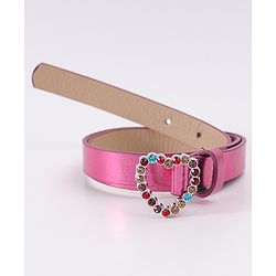 Pine Kids Belt with Heart Applique - Pink