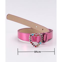 Pine Kids Belt with Heart Applique - Pink