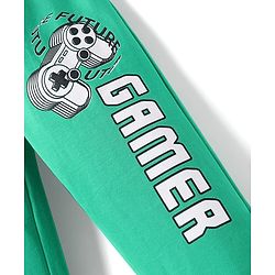 Pine Kids Knit Full Length Lounge Pant with Gamer Print - Mint Green