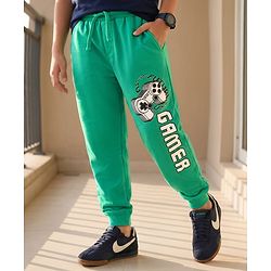 Pine Kids Knit Full Length Lounge Pant with Gamer Print - Mint Green