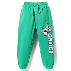 Pine Kids Knit Full Length Lounge Pant with Gamer Print - Mint Green