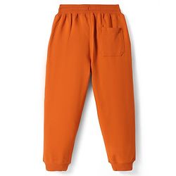 Pine Kids Knit Full Length Lounge Pant With Text Patch - Dark Orange