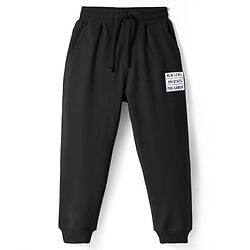 Pine Kids Knit Full Length Lounge Pant With Text Patch - Black