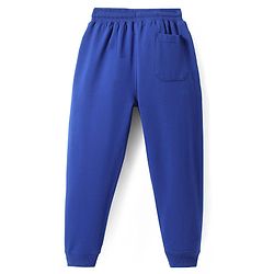 Pine Kids Knit Full Length Lounge Pants with Text Print - Blue