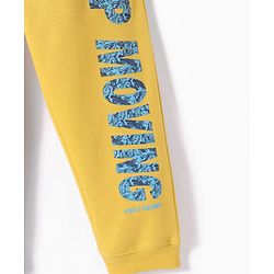Pine Kids Knit Full Length Lounge Pant With Text Print - Golden