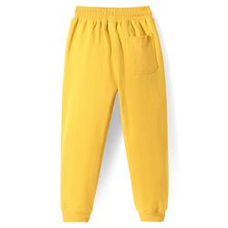 Pine Kids Knit Full Length Lounge Pant With Text Print - Golden