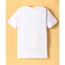 Pine Kids Cotton Knit Half Sleeves T-Shirt with Football Print - White