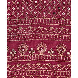 Pine Kids Woven Full Sleeves Floral Printed Kurta Pyjama Set with Emboroidered Nehru Jacket - Maroon