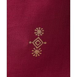 Pine Kids Woven Full Sleeves Floral Printed Kurta Pyjama Set with Emboroidered Nehru Jacket - Maroon