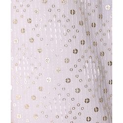 Pine Kids Woven Sleeveless Sequins Detailing Choli with Floral Printed Lehenga & Dupatta Set - Mustard & White