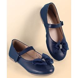 Pine Kids Velcro Closure Ballerina With Bow Applique - Blue