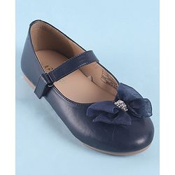 Pine Kids Velcro Closure Ballerina With Bow Applique - Blue