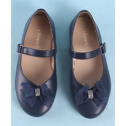 Pine Kids Velcro Closure Ballerina With Bow Applique - Blue