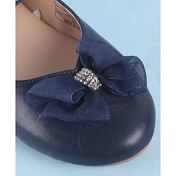 Pine Kids Velcro Closure Ballerina With Bow Applique - Blue