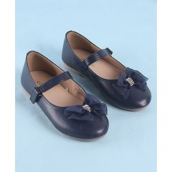 Pine Kids Velcro Closure Ballerina With Bow Applique - Blue
