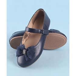 Pine Kids Velcro Closure Ballerina With Bow Applique - Blue