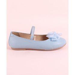 Pine Kids Slip On Ballerina with Bow Applique - Sky Blue
