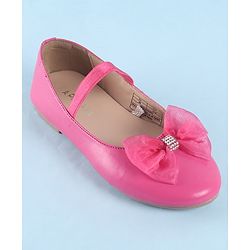 Pine Kids Slip On Ballerina with Bow Applique - Pink