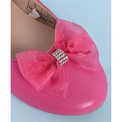 Pine Kids Slip On Ballerina with Bow Applique - Pink