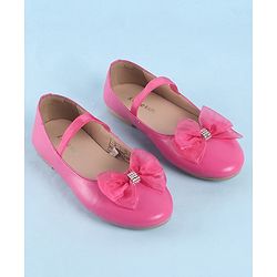 Pine Kids Slip On Ballerina with Bow Applique - Pink