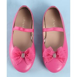 Pine Kids Slip On Ballerina with Bow Applique - Pink