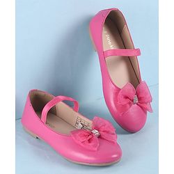 Pine Kids Slip On Ballerina with Bow Applique - Pink