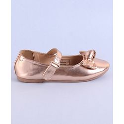 Pine Kids Velcro Closure Ballerina with Bow Applique - Golden