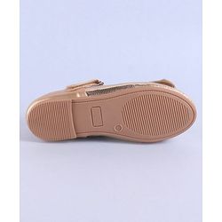 Pine Kids Velcro Closure Ballerina with Bow Applique - Rose Gold