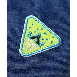 Pine Kids Cotton Knit Half Sleeves Cut & Sew T-Shirt with Patch Detailing - Navy Blue