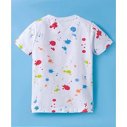 Pine Kids Cotton Knit Half Sleeves T-Shirt With Born To Win Text Print - White