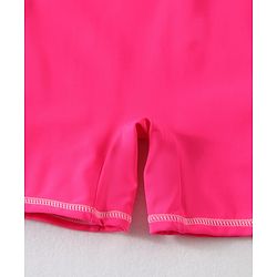 Pine Kids Half Sleeves Legged Swimsuit Animal Print - Fuschia